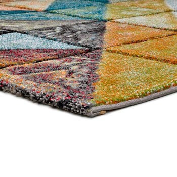 Alfombras 100% Polipropileno HEAT-SET FRISÈ Alfombra geométrica triángulos multi 80x150